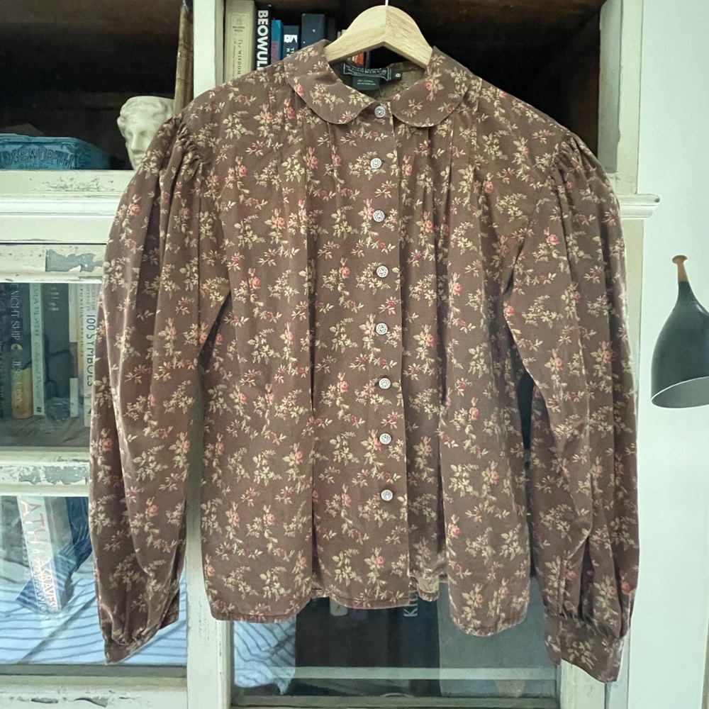 Ralph Lauren Brown Floral Button Down Shirt